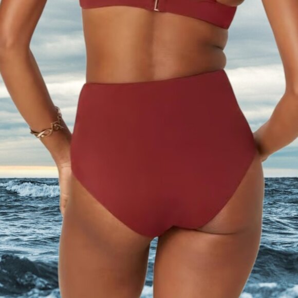 Andie Swim The Dalia Bottom Truffle Eco Nylon Size Medium - Picture 2 of 10